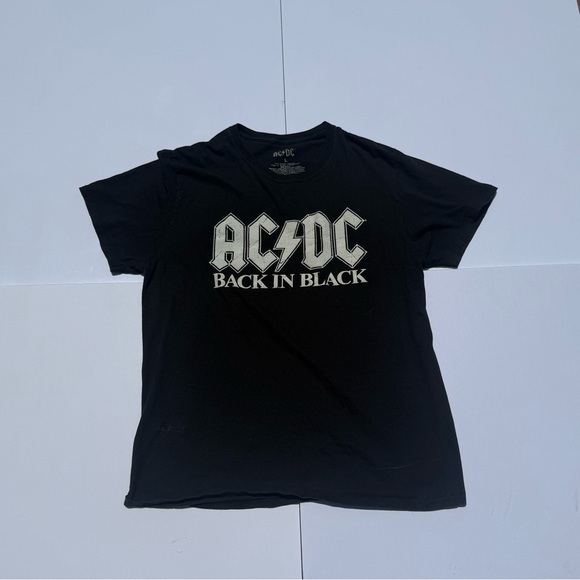 AC/DC | Shirts | Acdc Black Tshirt Iconic Rock Band Tee Size Medium ...